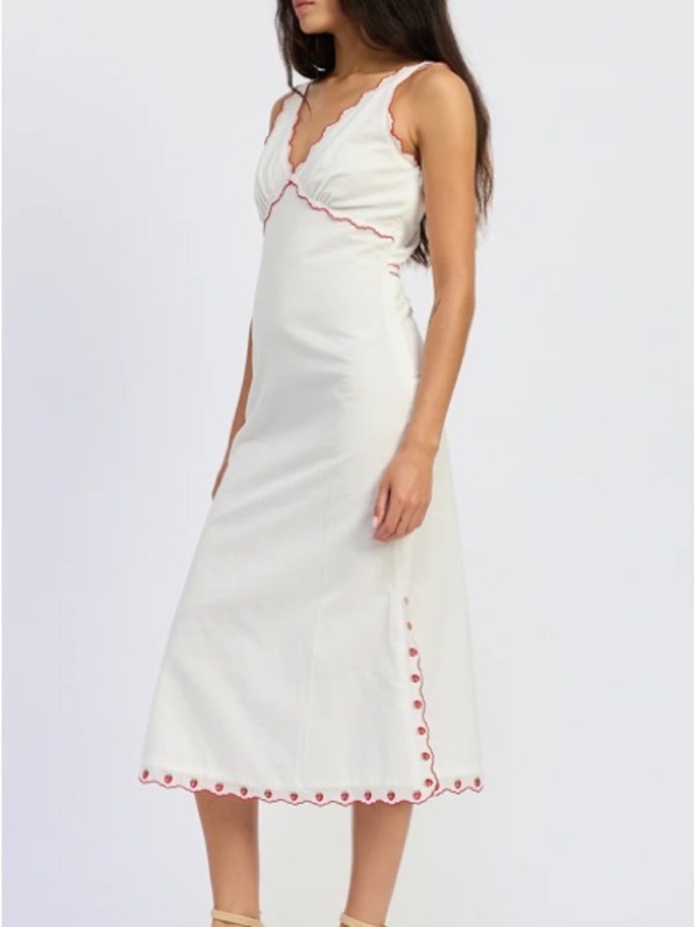 NEW🍓JACQUIETHELABEL Bonnie Embroidered Midi Dress $125 - Picture 8 of 11